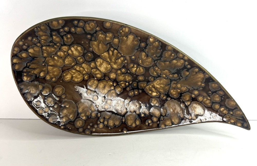 Vintage Hobbyist Amoeba Kidney Shape Tray Dish Catch All Coffee Clouds MCM